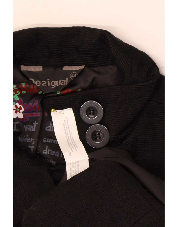 Ženski kaput Desigual Graphic EU 44 XL crni geometrijski poliester