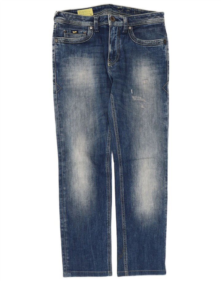 Gas Ženske Albert Distressed Slim Jeans W30 L27 Plavi pamuk