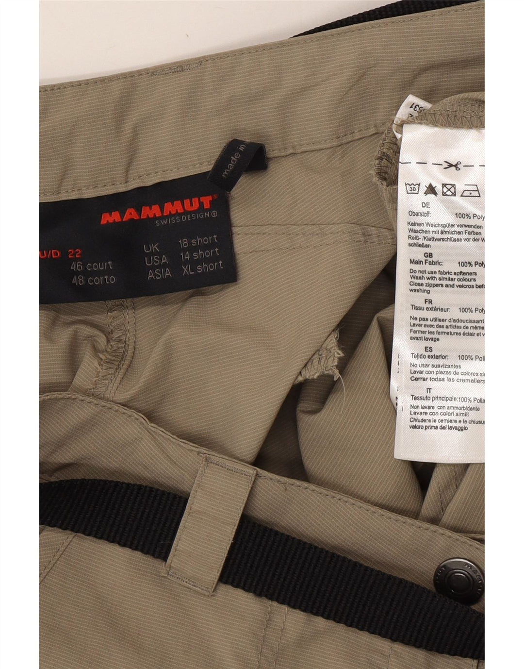 MAMMUT Ženske kratke ravne kargo hlače UK 18 XL W36 L31 Kaki