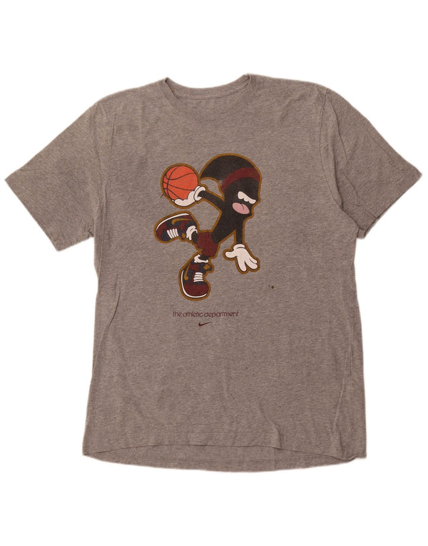 NIKE muška majica kratkih rukava standardnog kroja XL, sivi pamuk