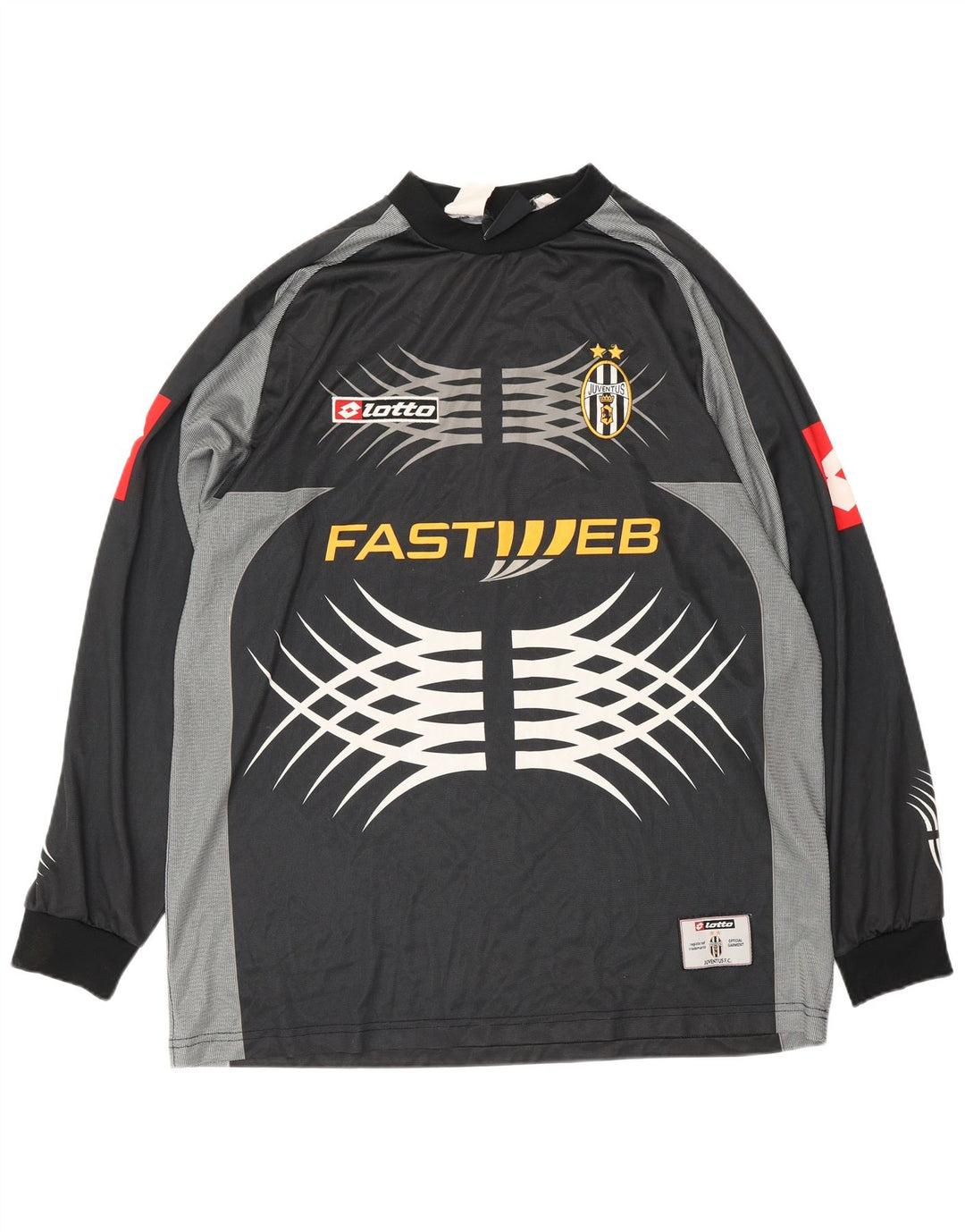 LOTTO Muški Juventus 2001-2002 Home Graphic Jersey Top Veliki crni sportski