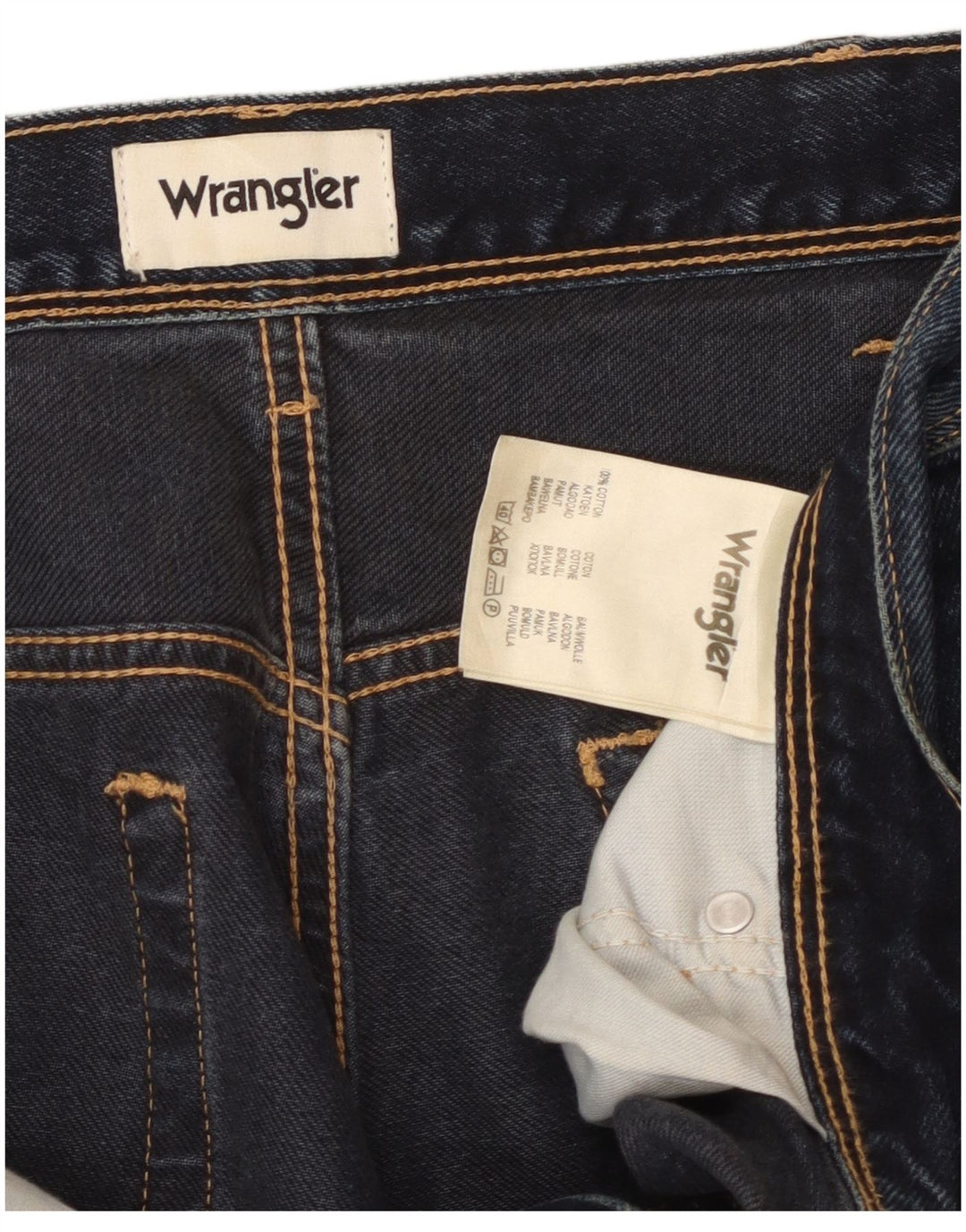 WRANGLER Muške ravne traperice W38 L30 tamnoplavi pamuk