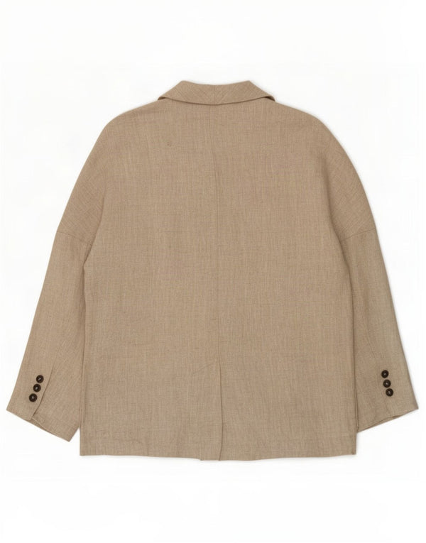 Zara ženski sako s dvostrukim kopčanjem UK 16 Large Beige Lan