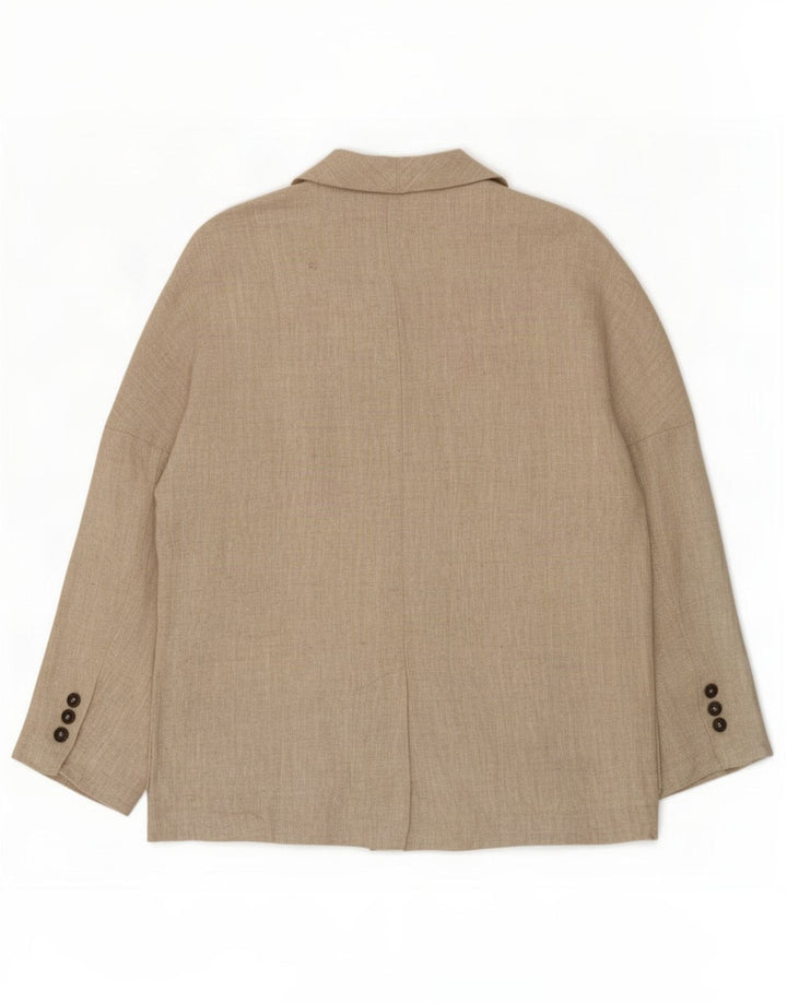 Zara ženski sako s dvostrukim kopčanjem UK 16 Large Beige Lan