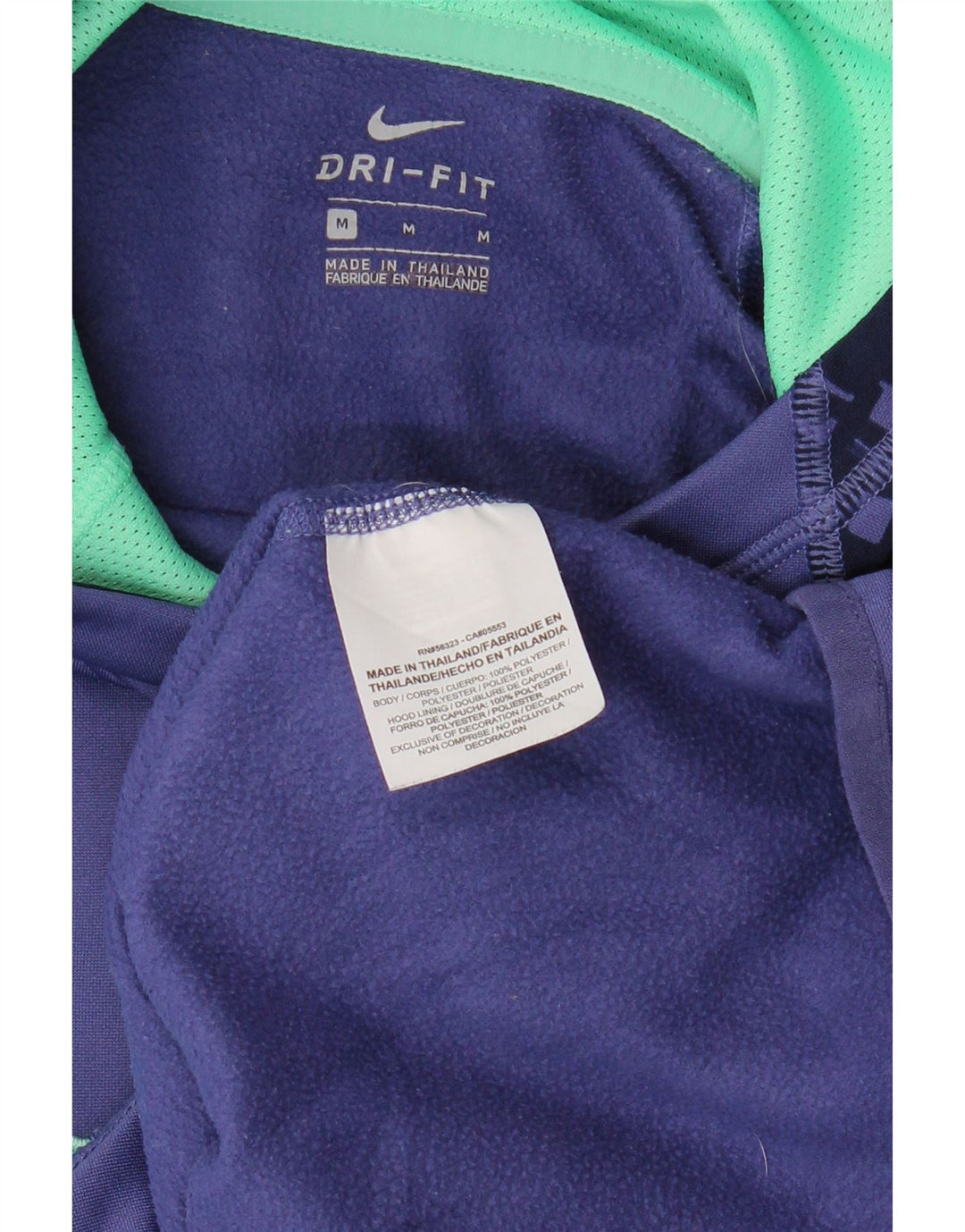 NIKE Ženska Dri Fit Graphic majica s kapuljačom UK 14 srednje ljubičasta geometrijska