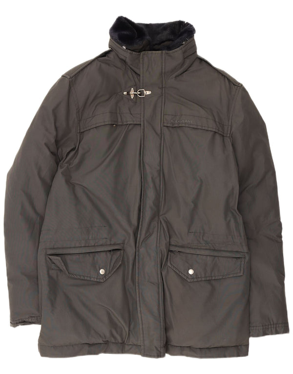 Rifle Mens Parka Jacket UK 40 Large Grey Cotton