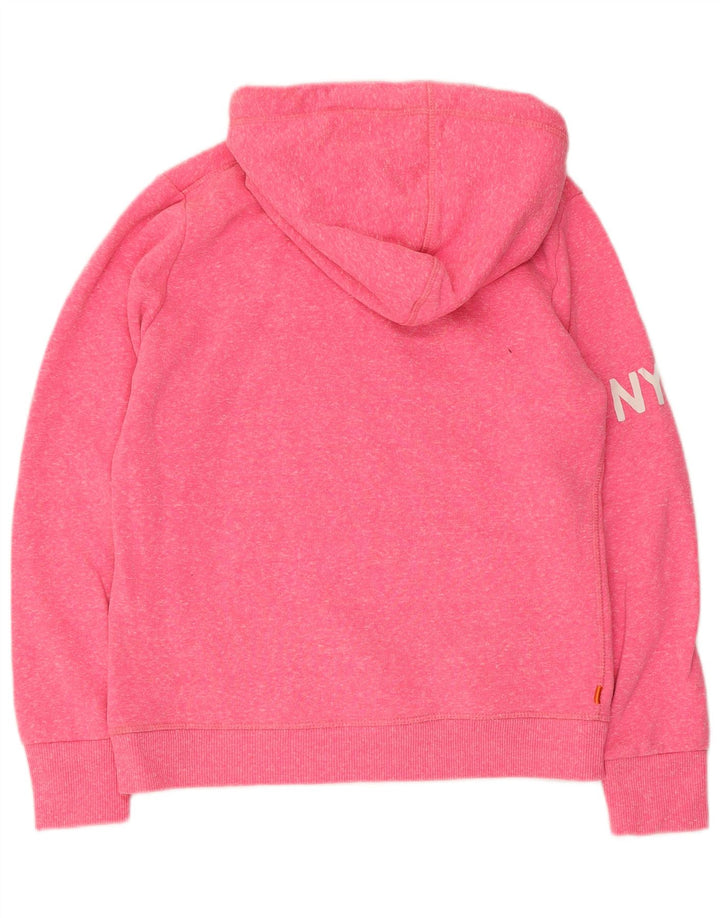 Superdry ženska majica s kapuljačom s kapuljačom UK 14 Srednje ružičasti poliester