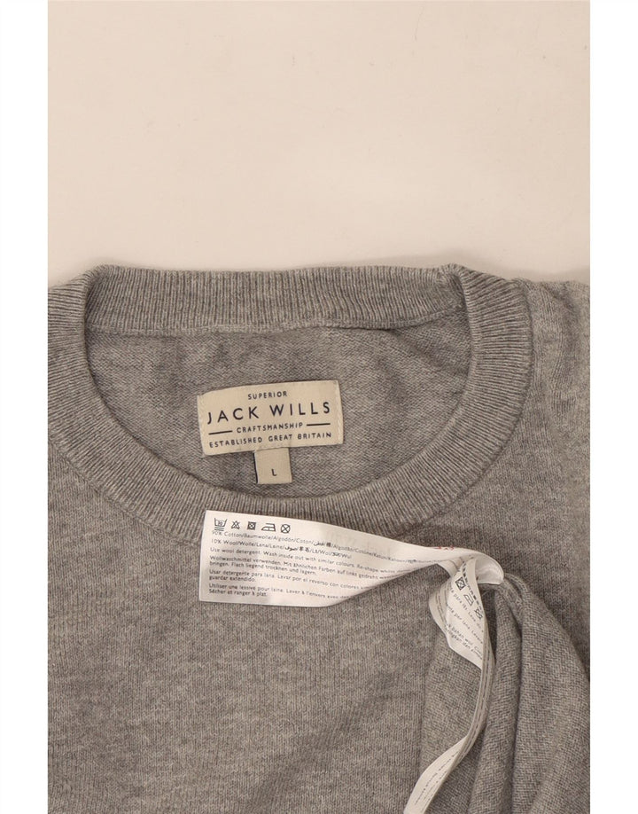 Jack Wills, muški pulover s okruglim izrezom, veliki sivi pamuk