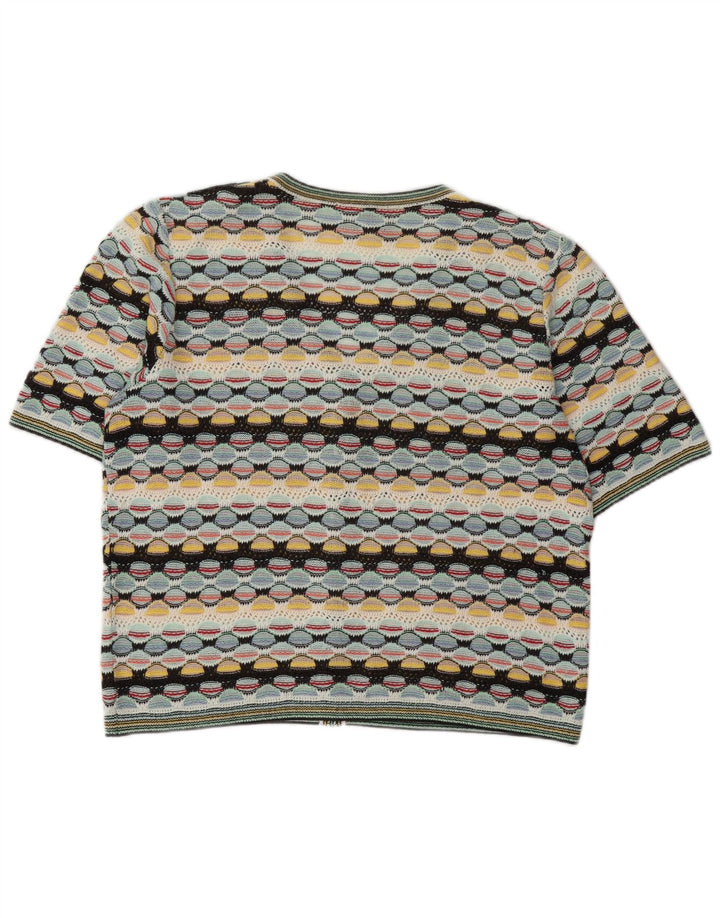 Vintage ženski kardigan džemper UK 14 Veliki višebojni geometrijski