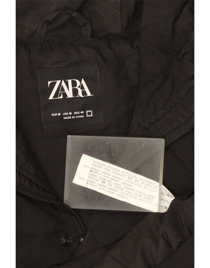 Zara muška podstavljena jakna s kapuljačom UK 38 srednje crne boje od poliestera