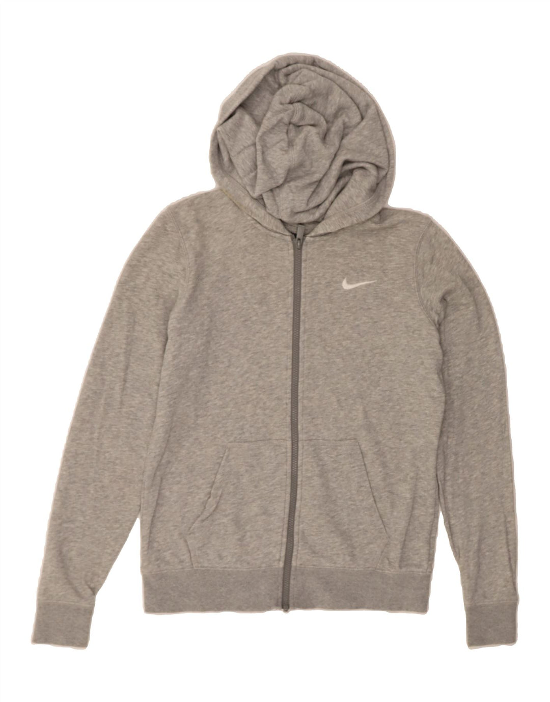 NIKE Womens Zip Hoodie Sweater UK 14 Medium Grey Vintage Nike and Second-Hand Nike from Messina Hembry 