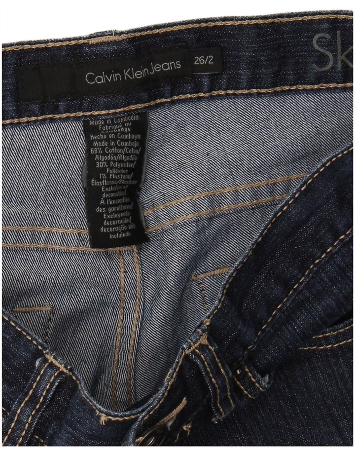 CALVIN KLEIN Ženske uske traperice US 2 XS W26 L31 tamnoplavi pamuk