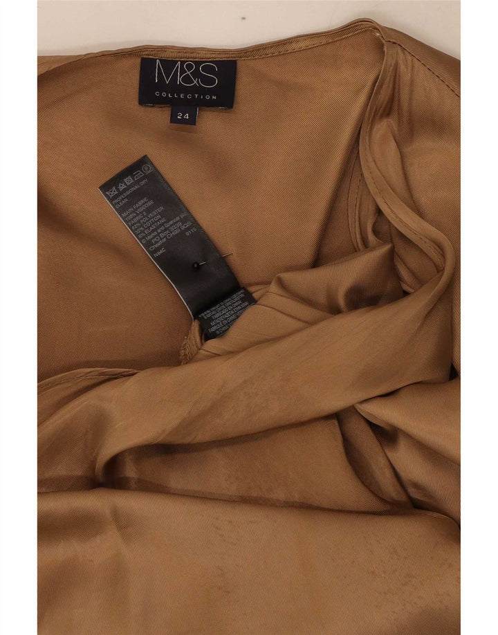 Marks & Spencer ženski asimetrični gornji dio kardigana UK 24 4XL bež poliester