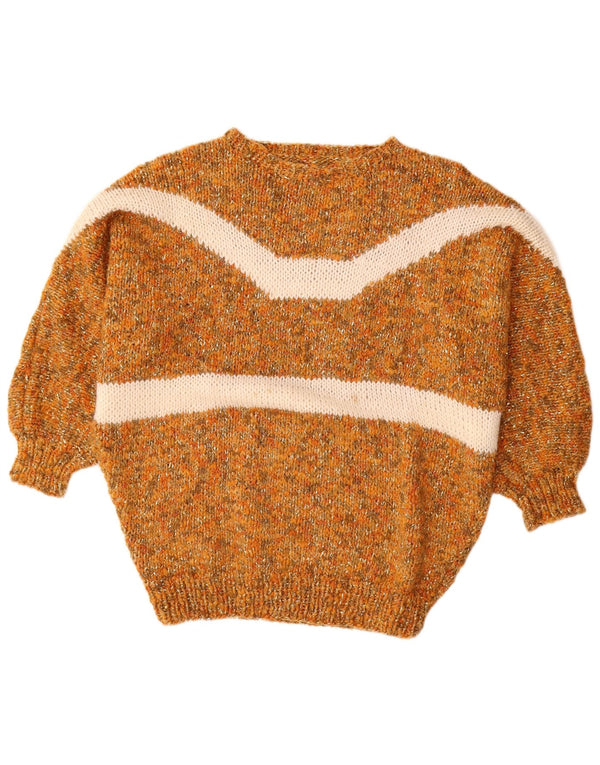 VINTAGE Womens Oversized Crew Neck Jumper Sweater UK 18 XL Orange