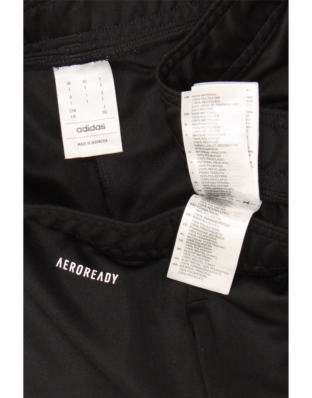 ADIDAS muške Aeroready hlače za trenirku, velike crne poliesterske hlače