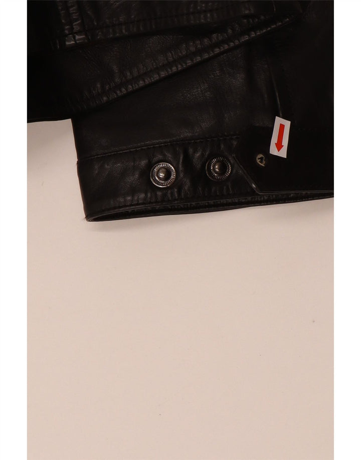 VINTAGE muška kožna biciklistička jakna IT 52 XL crna koža