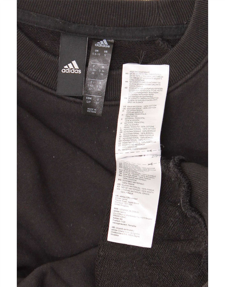 Adidas veliki ženski džemper UK 8/10 mali crni pamuk
