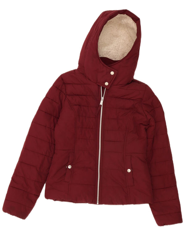 Hollister ženska podstavljena jakna s kapuljačom UK 10 Small Burgundy