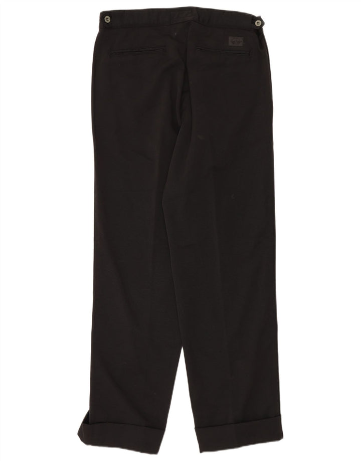 DOCKERS Muške ravne chino hlače kaki boje W33 L30 crni pamuk