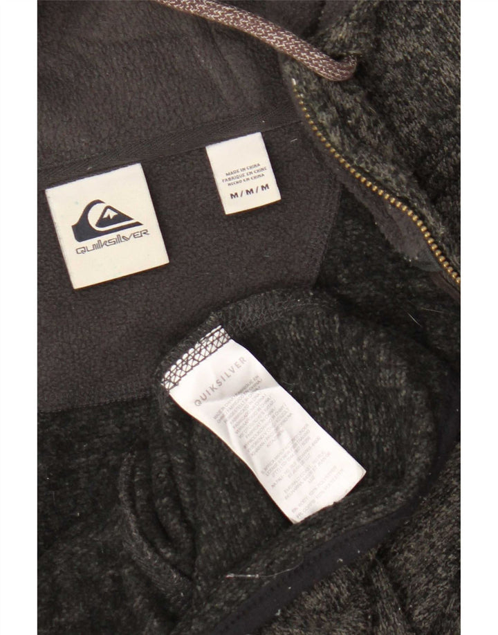 Quiksilver muški pulover s kapuljačom na patentni zatvarač srednje sivi pjegavi poliester