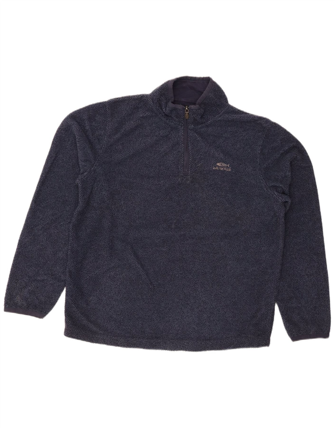 WEIRD FISH Muška majica s izrezom s patentnim zatvaračem Veliki tamnoplavi poliester