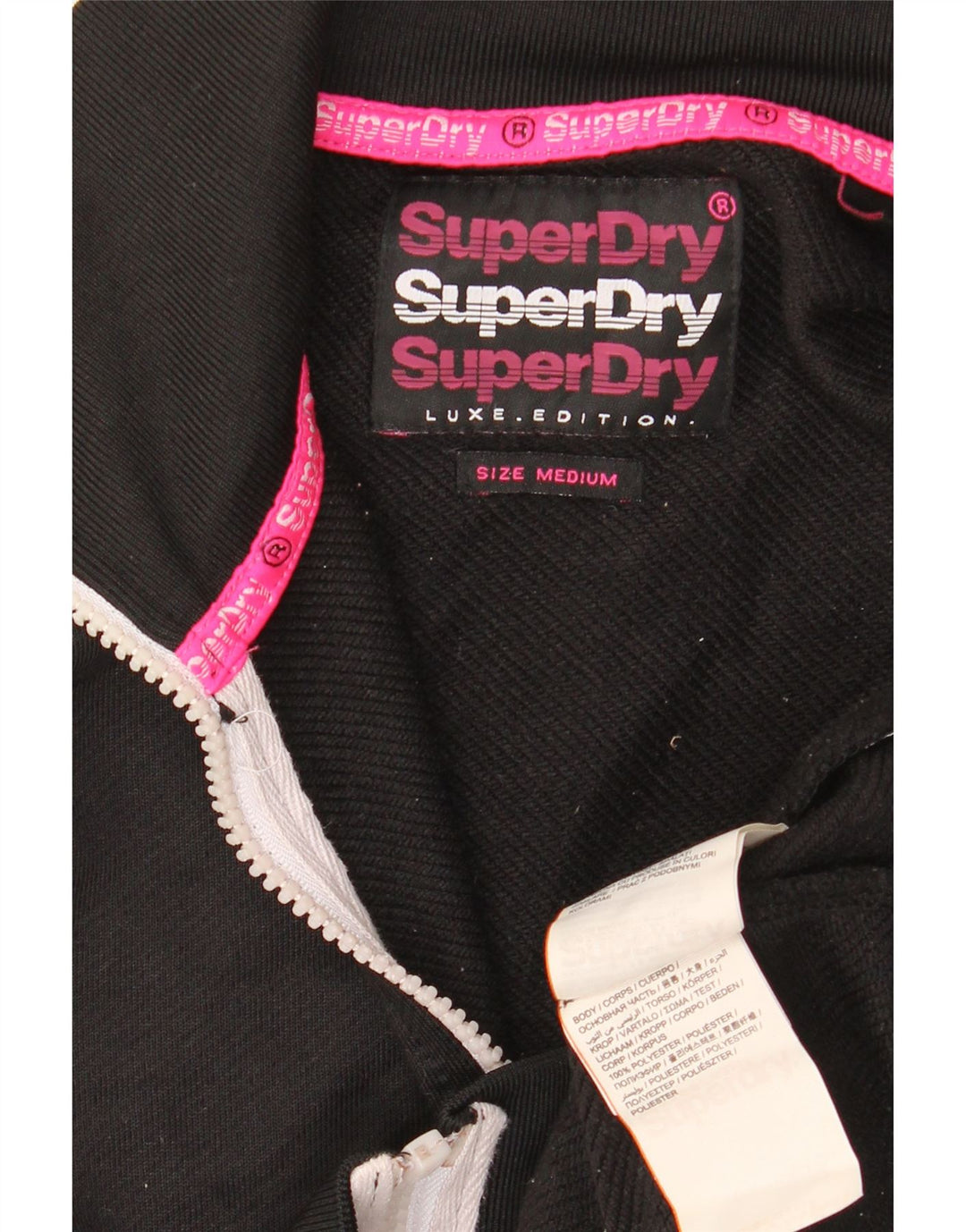SUPERDRY ženska gornja jakna trenirke UK 14 srednje crne boje
