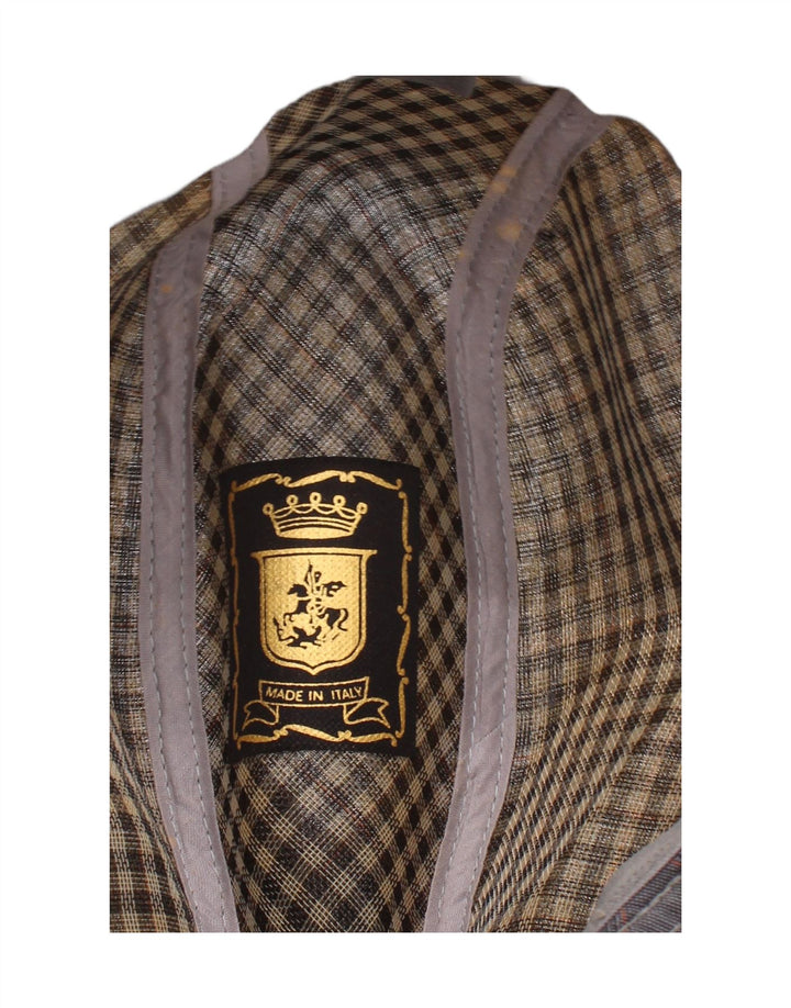 Vintage muški fedora šešir veliki sivi karirani klasični
