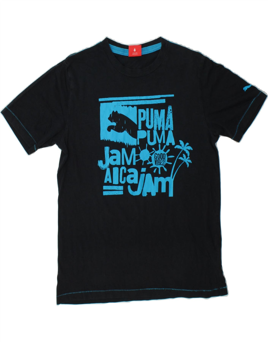 PUMA Mens Graphic T-Shirt Top Small Black Cotton Vintage Puma and Second-Hand Puma from Messina Hembry 