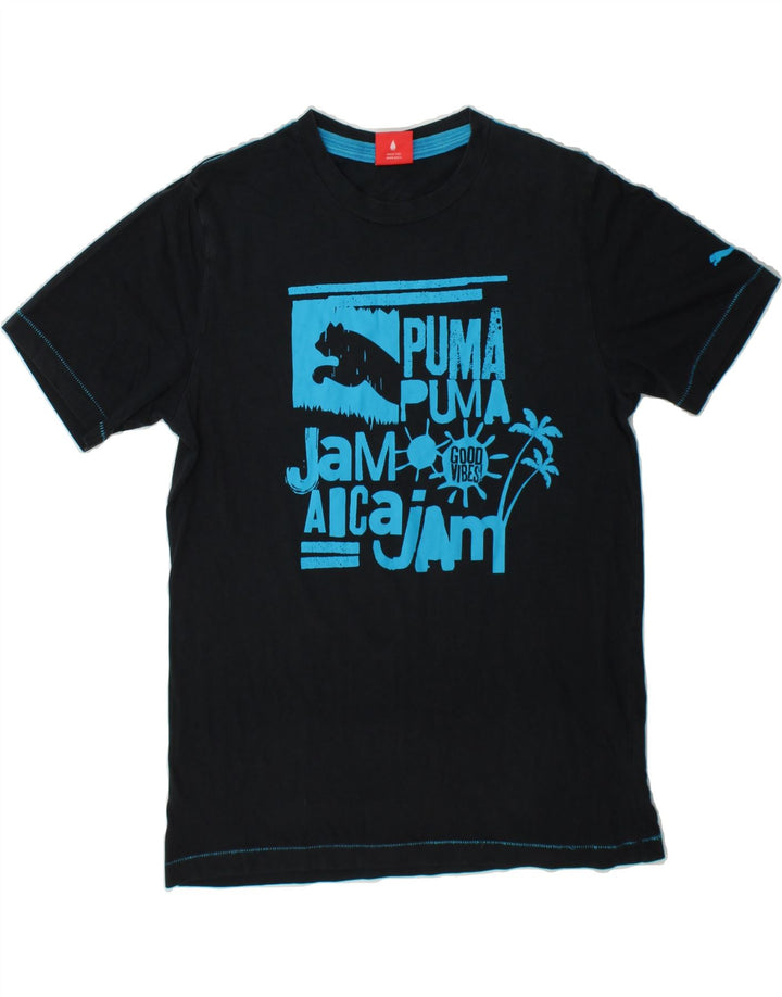 PUMA Mens Graphic T-Shirt Top Small Black Cotton Vintage Puma and Second-Hand Puma from Messina Hembry 