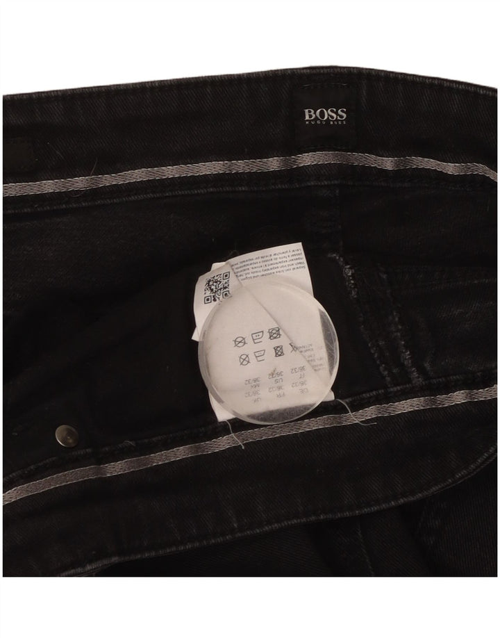 Hugo Boss muške uske traperice W36 L32 crni pamuk