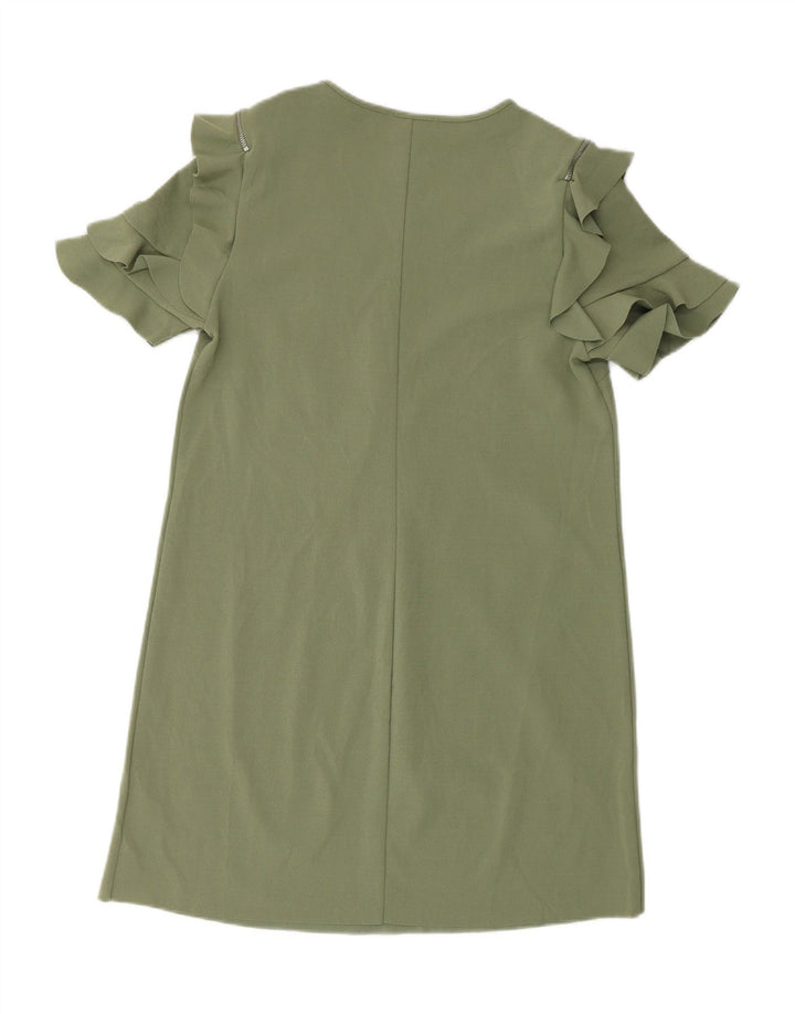 ZARA Womens A-Line Dress UK 12 Medium Green Polyester Vintage Zara and Second-Hand Zara from Messina Hembry 
