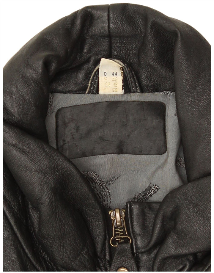 Vintage ženska velika kožna jakna UK 18 XL crna koža