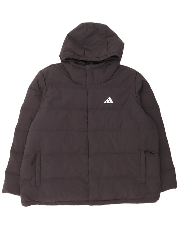 Adidas muška podstavljena jakna s kapuljačom UK 46 3XL crni poliester