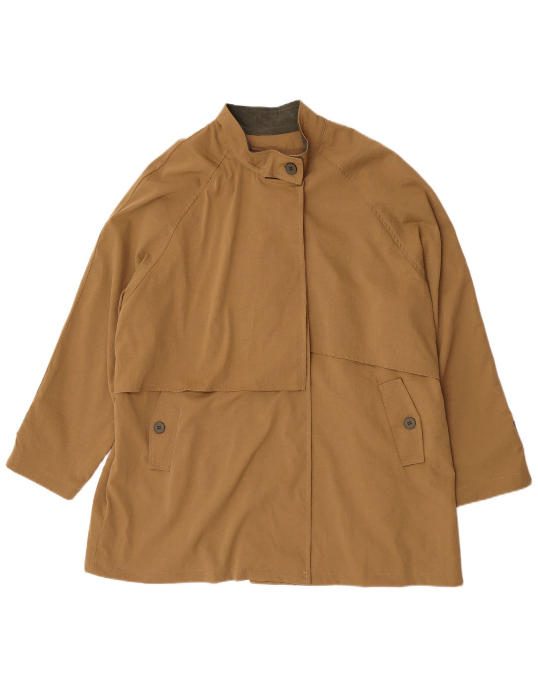 Vintage ženski trenč kaput UK 24 4XL smeđi poliester