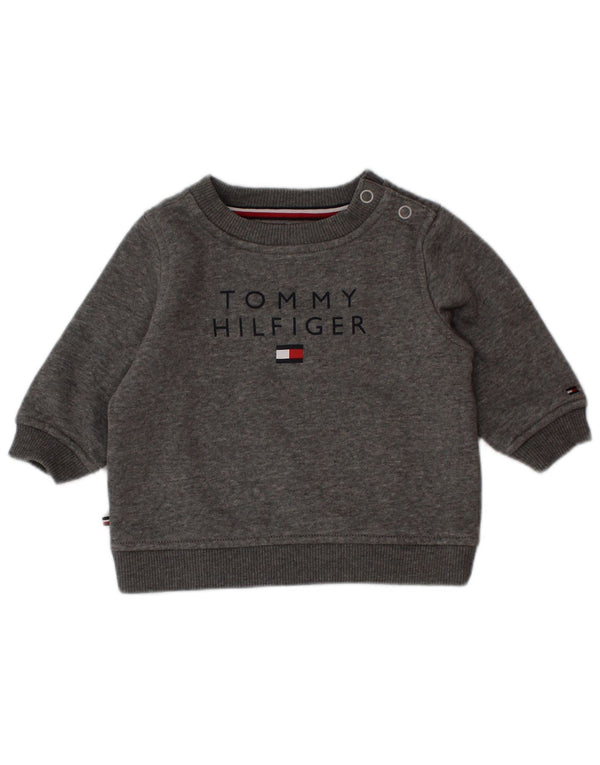 Tommy Hilfiger Baby Boys Graphic Sweatshirt Džemper 6-9 mjeseci Sivi Flecked