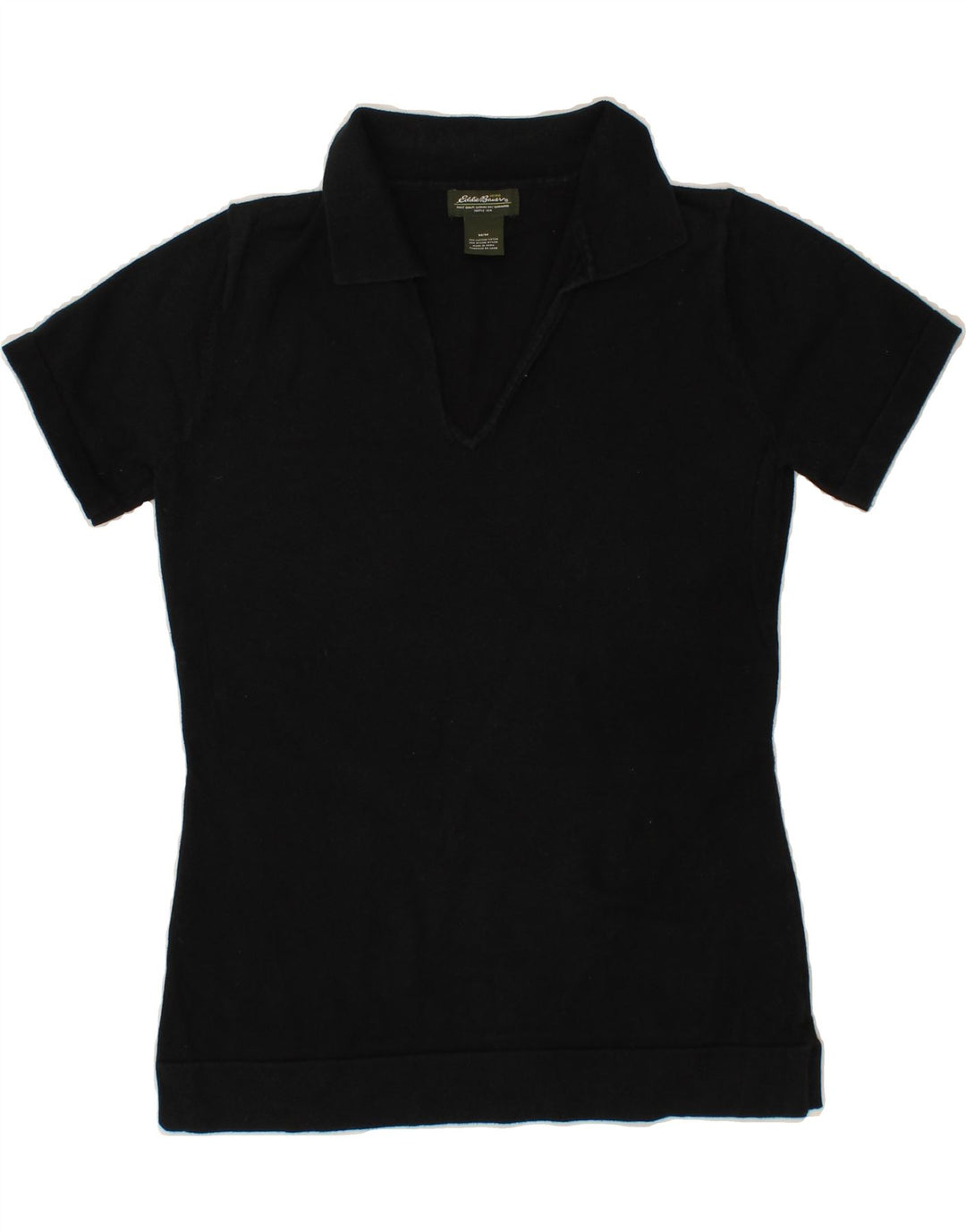 EDDIE BAUER Womens Polo Shirt UK 12 Medium Black Cotton Vintage Eddie Bauer and Second-Hand Eddie Bauer from Messina Hembry 