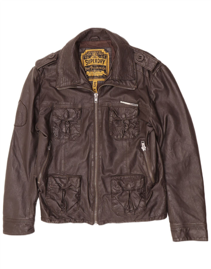 Superdry muška vojna kožna jakna UK 42 XL smeđa