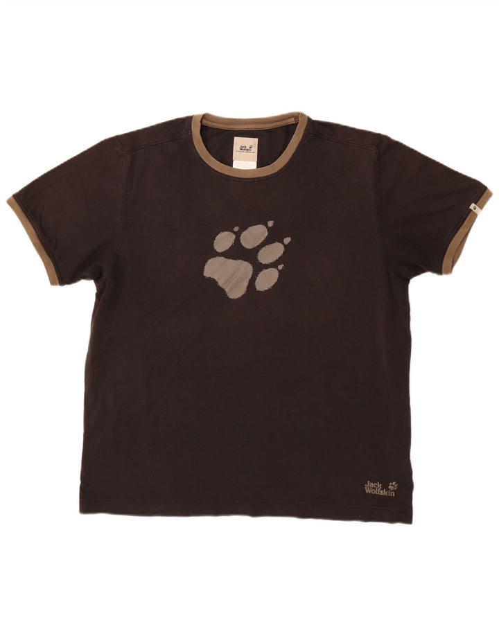 JACK WOLFSKIN Muška majica kratkih rukava s grafičkim motivima UK 44 XL crni pamuk