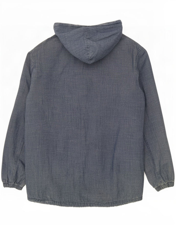 Pull & Bear muška bomber jakna s kapuljačom UK 38 srednje plavi pamuk