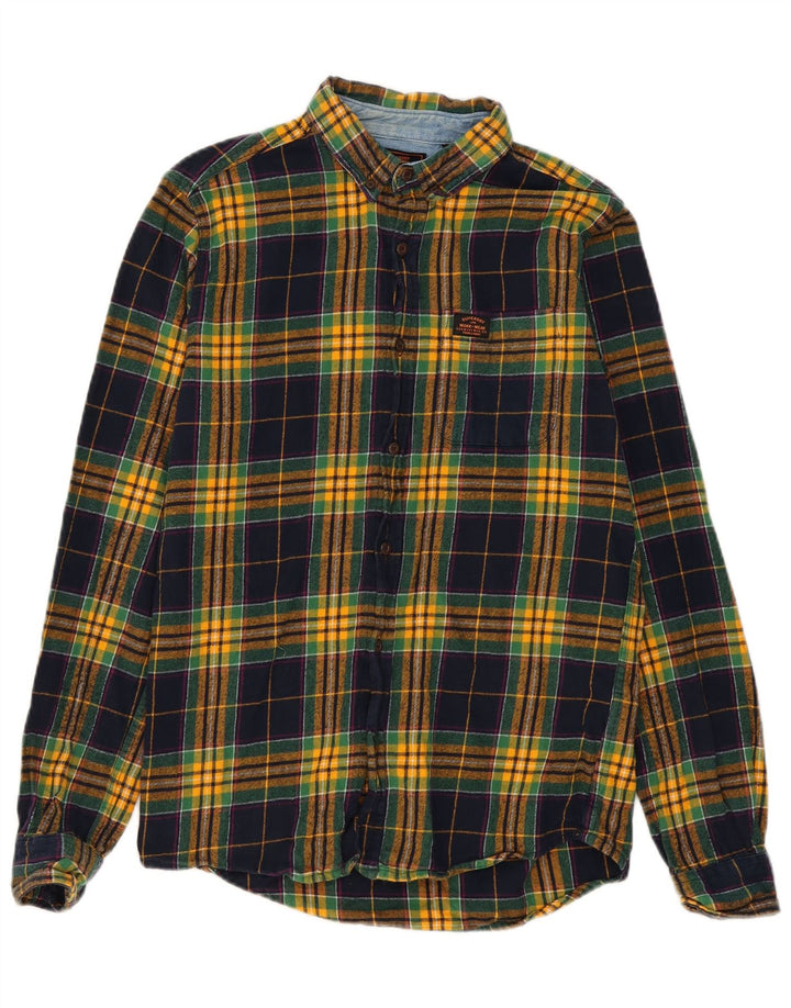 Superdry muška karirana flanelska košulja, srednje raznobojni karirani pamuk
