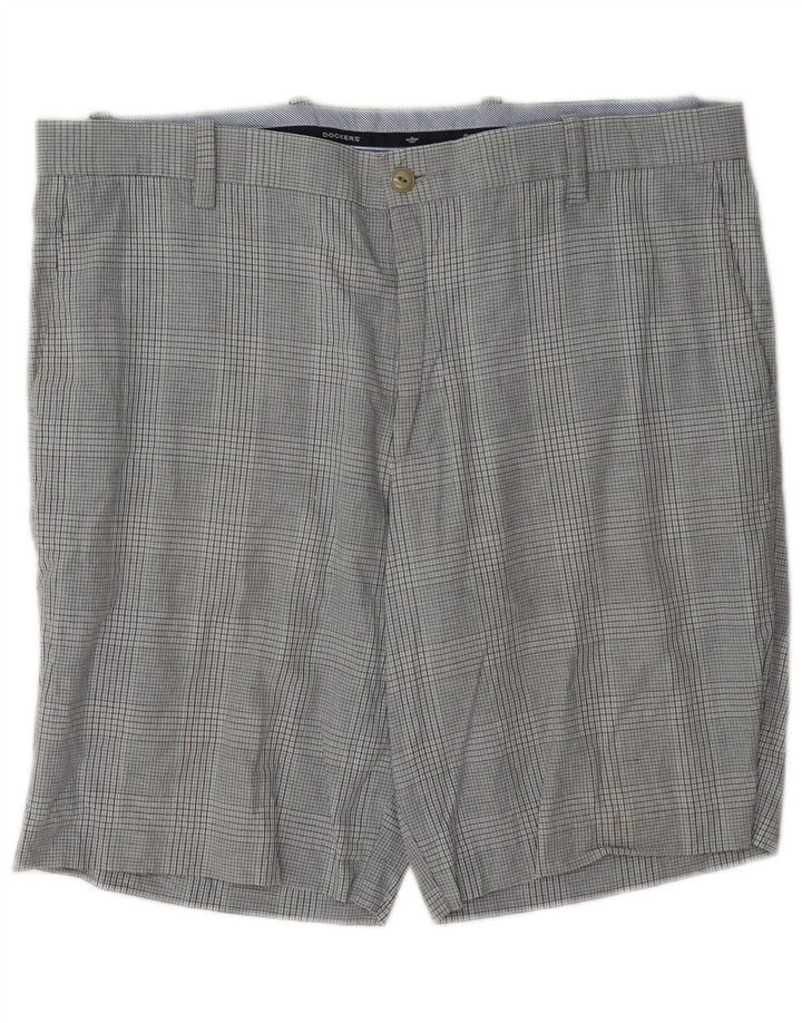 Dockers muške chino kratke hlače W38 XL sivi karirani pamuk