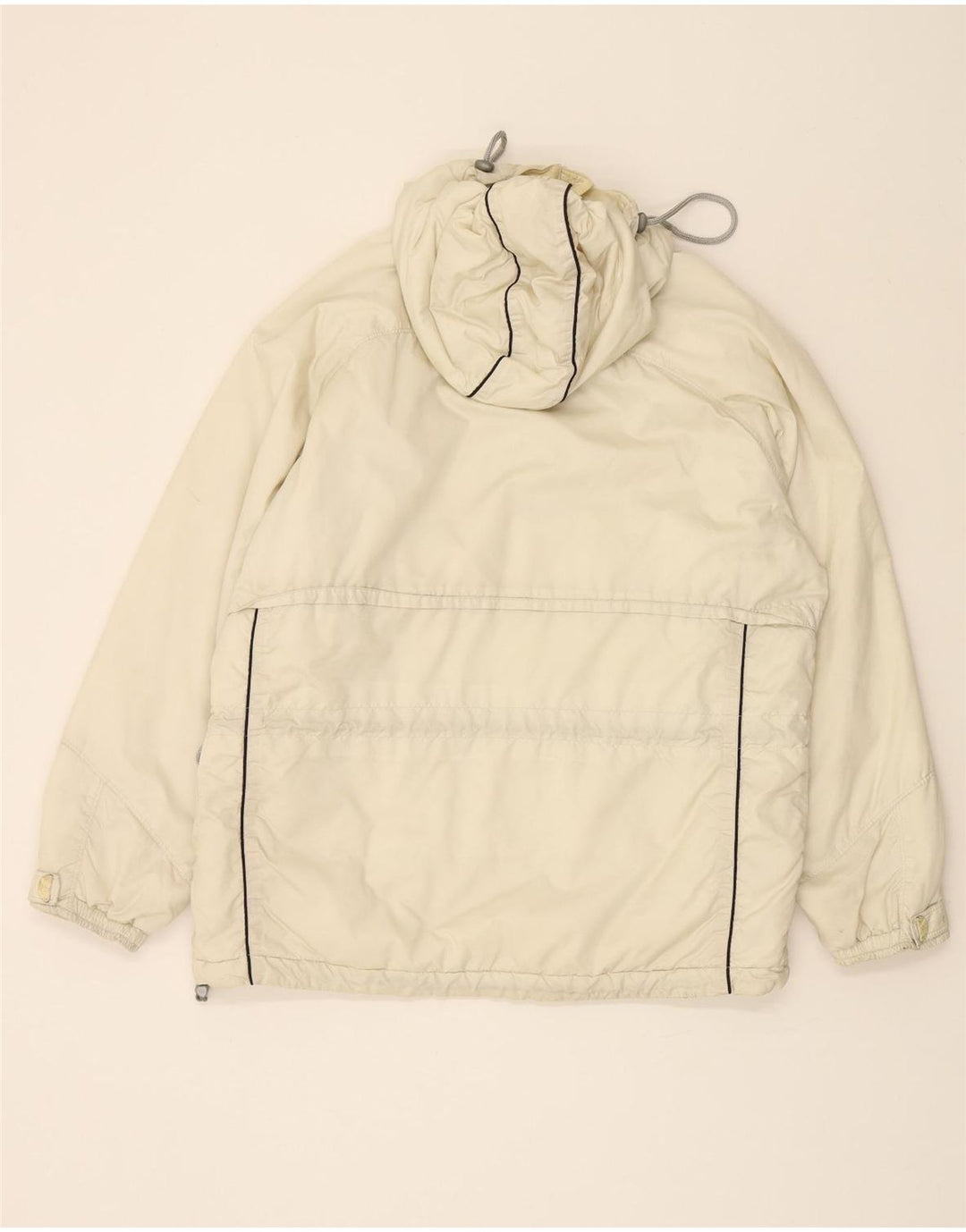 ELLESSE Womens Oversized Hooded Anorak Jacket UK 14 Large White Polyamide Vintage Ellesse and Second-Hand Ellesse from Messina Hembry 