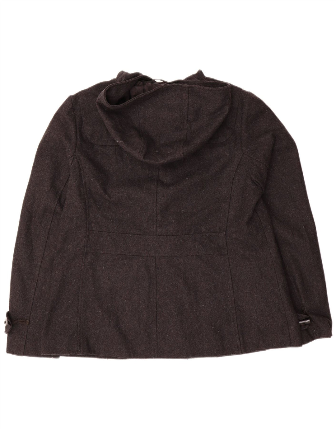 VINTAGE ženska duffle jakna s kapuljačom UK 16 Velika siva vuna