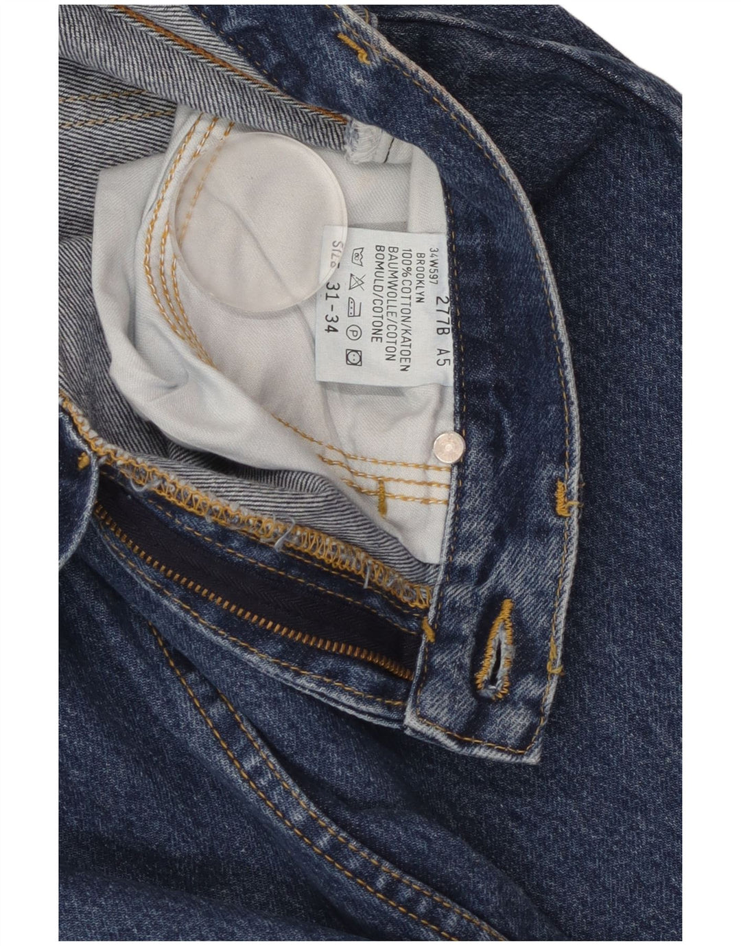 LEE Mens Brooklyn Straight Jeans W31 L34 Plavi pamuk