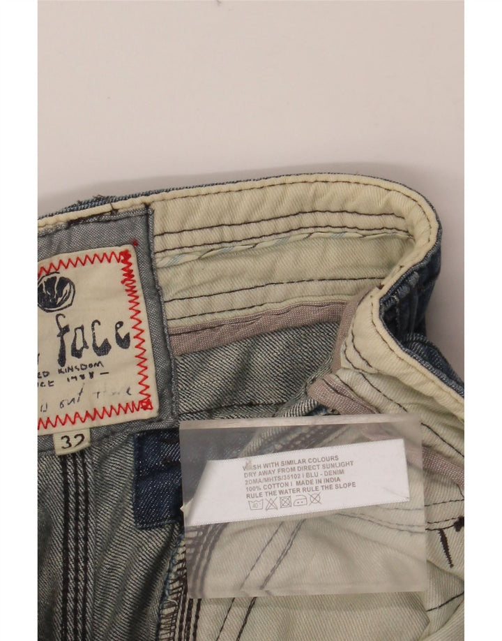 FAT FACE Muške kargo traper kratke hlače W32 Srednje plavi pamuk