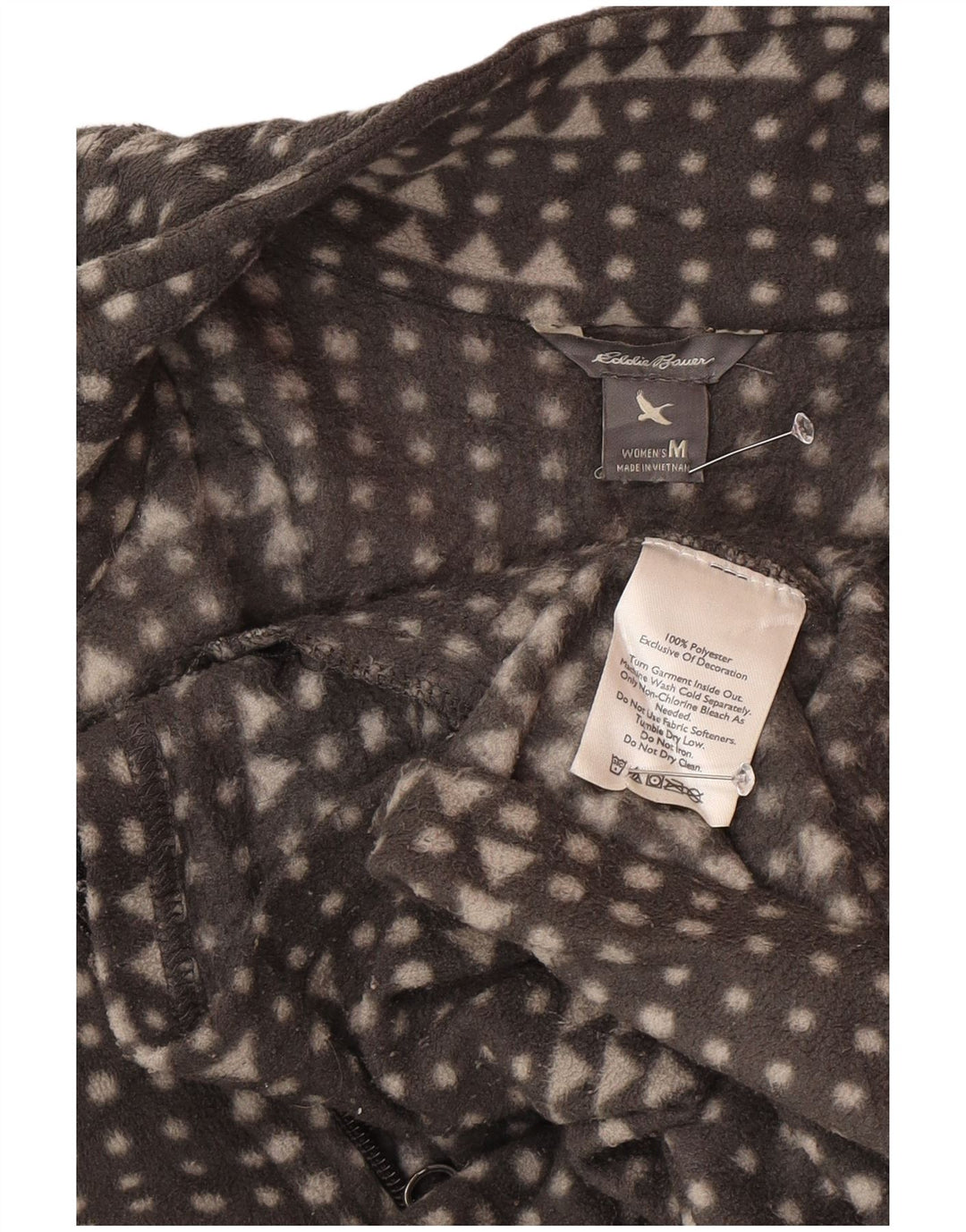 Eddie Bauer ženska flis jakna UK 14 srednje siva geometrijski poliester