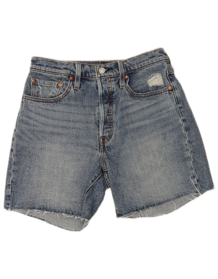 Levi's ženske 501 kratke traper kratke hlače W27 male plave boje pamuka