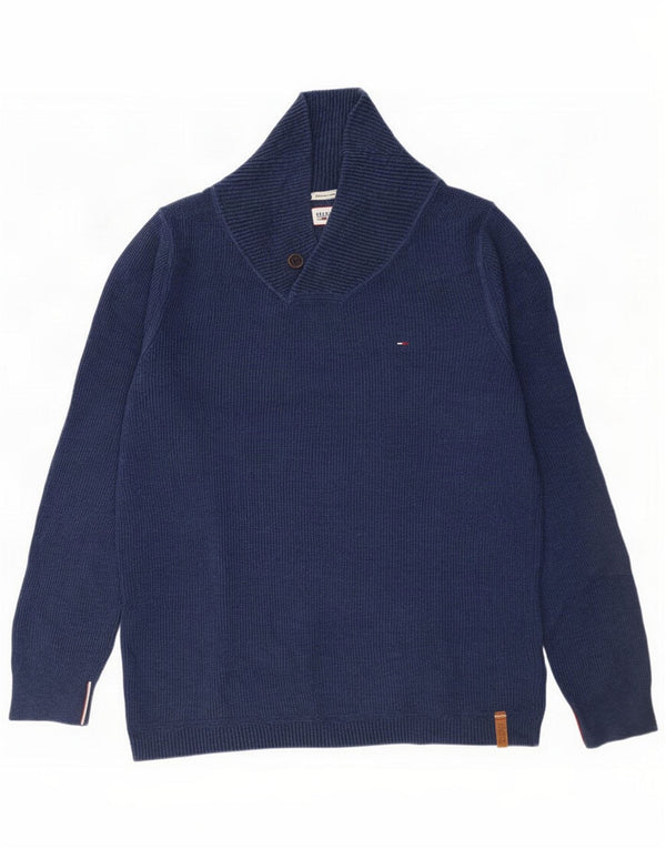Tommy Hilfiger muški pulover sa šalom i ovratnikom XL tamnoplavi pamuk
