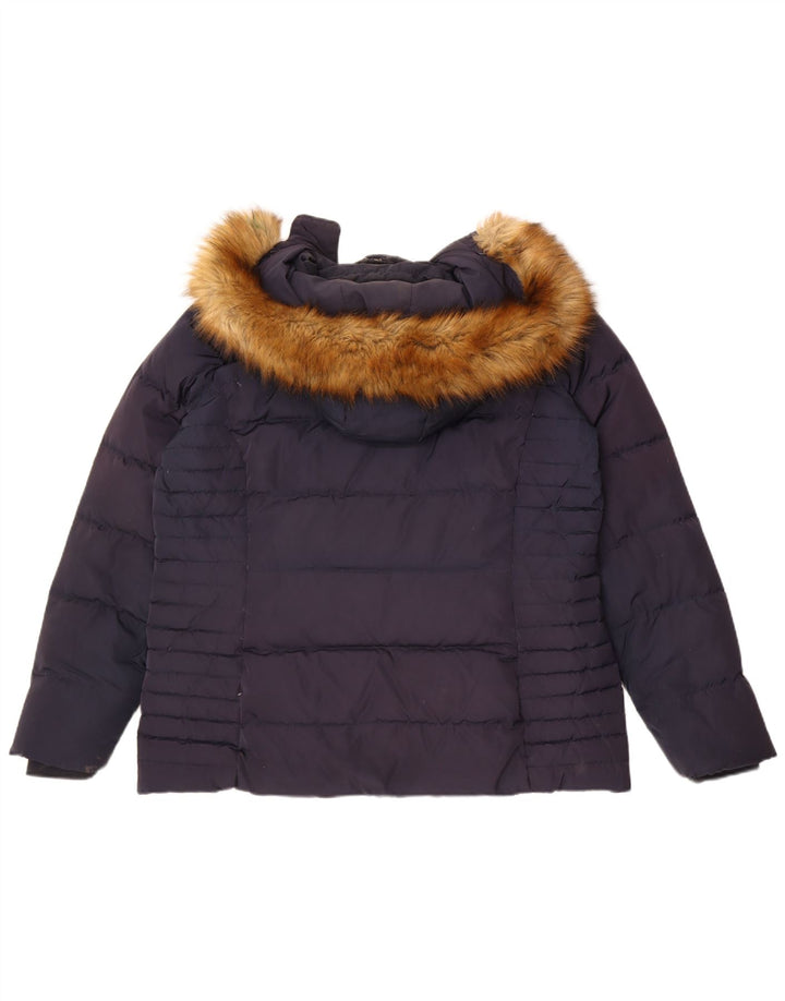 Crew Clothing Ženska podstavljena jakna s kapuljačom UK 16 velika tamnoplava poliester