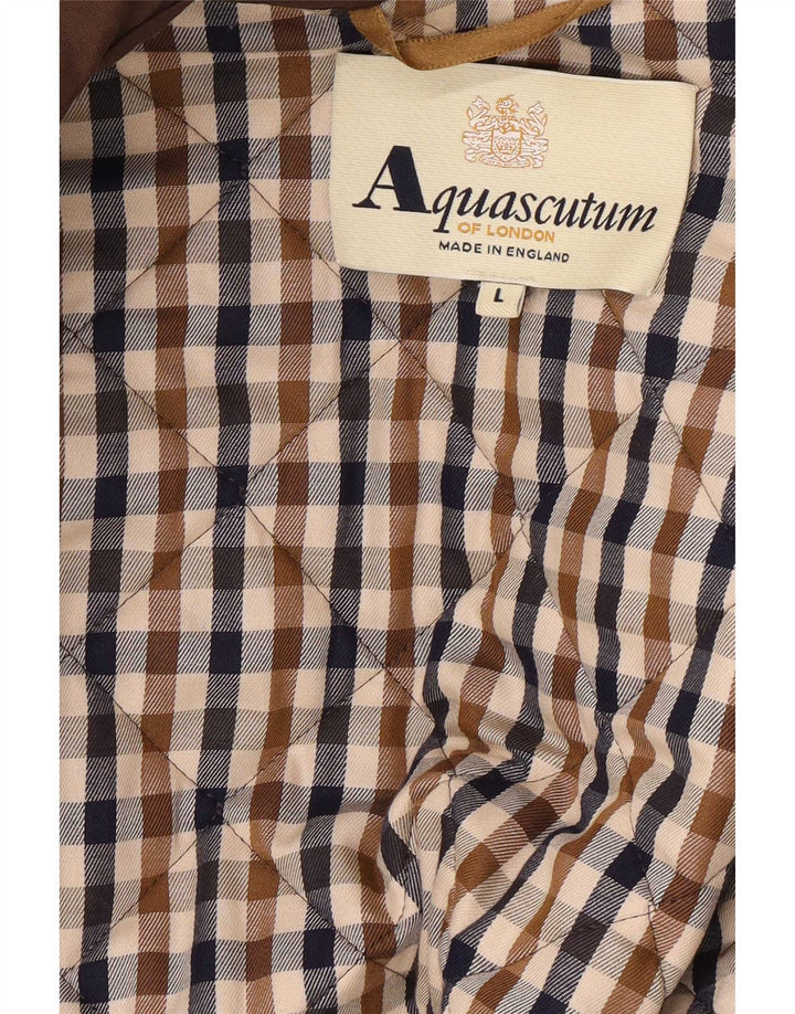 Aquascutum ženska prošivena jakna UK 16 Veliki smeđi najlon